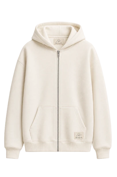 Full Zip Hoodie — off white