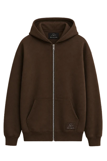 Full Zip Hoodie — rich brown