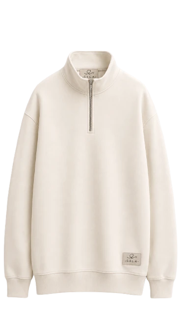 Monaco Half Zip — off white